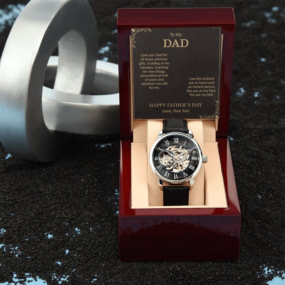 To My Dad Gift Watch | I Am The Luckiest | Father's Day Gift | Jewelry | PB24-WOOD, PROD-2242172, PT-4320, USER-43062, W30044 | TageUnlimited