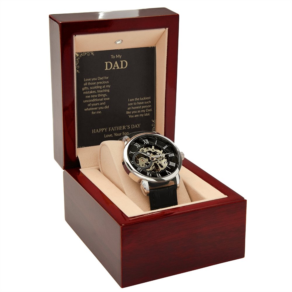 To My Dad Gift Watch | I Am The Luckiest | Father's Day Gift | Jewelry | PB24-WOOD, PROD-2242172, PT-4320, USER-43062, W30044 | TageUnlimited