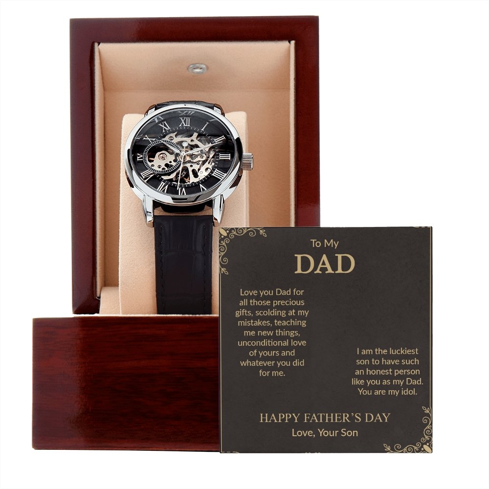 To My Dad Gift Watch | I Am The Luckiest | Father's Day Gift | Jewelry | PB24-WOOD, PROD-2242172, PT-4320, USER-43062, W30044 | TageUnlimited