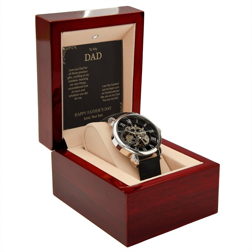 To My Dad Gift Watch | I Am The Luckiest | Father's Day Gift | Jewelry | PB24-WOOD, PROD-2242172, PT-4320, USER-43062, W30044 | TageUnlimited