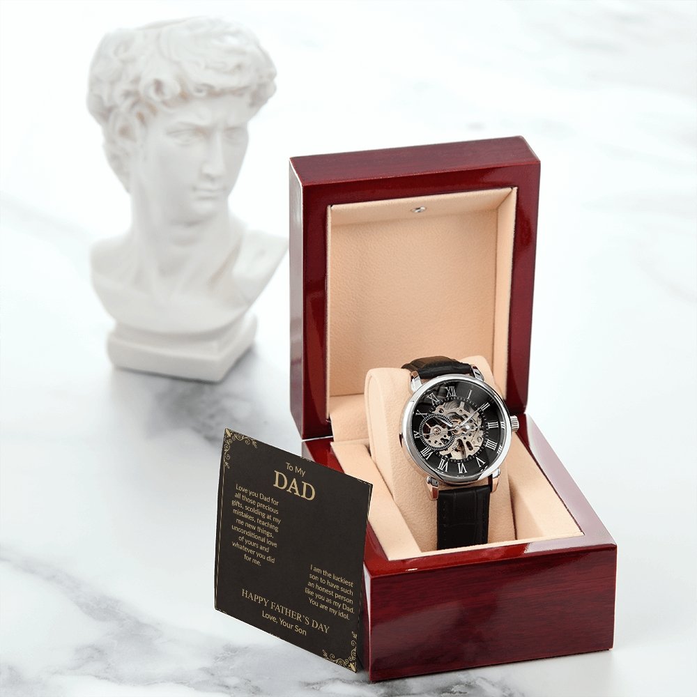 To My Dad Gift Watch | I Am The Luckiest | Father's Day Gift | Jewelry | PB24-WOOD, PROD-2242172, PT-4320, USER-43062, W30044 | TageUnlimited