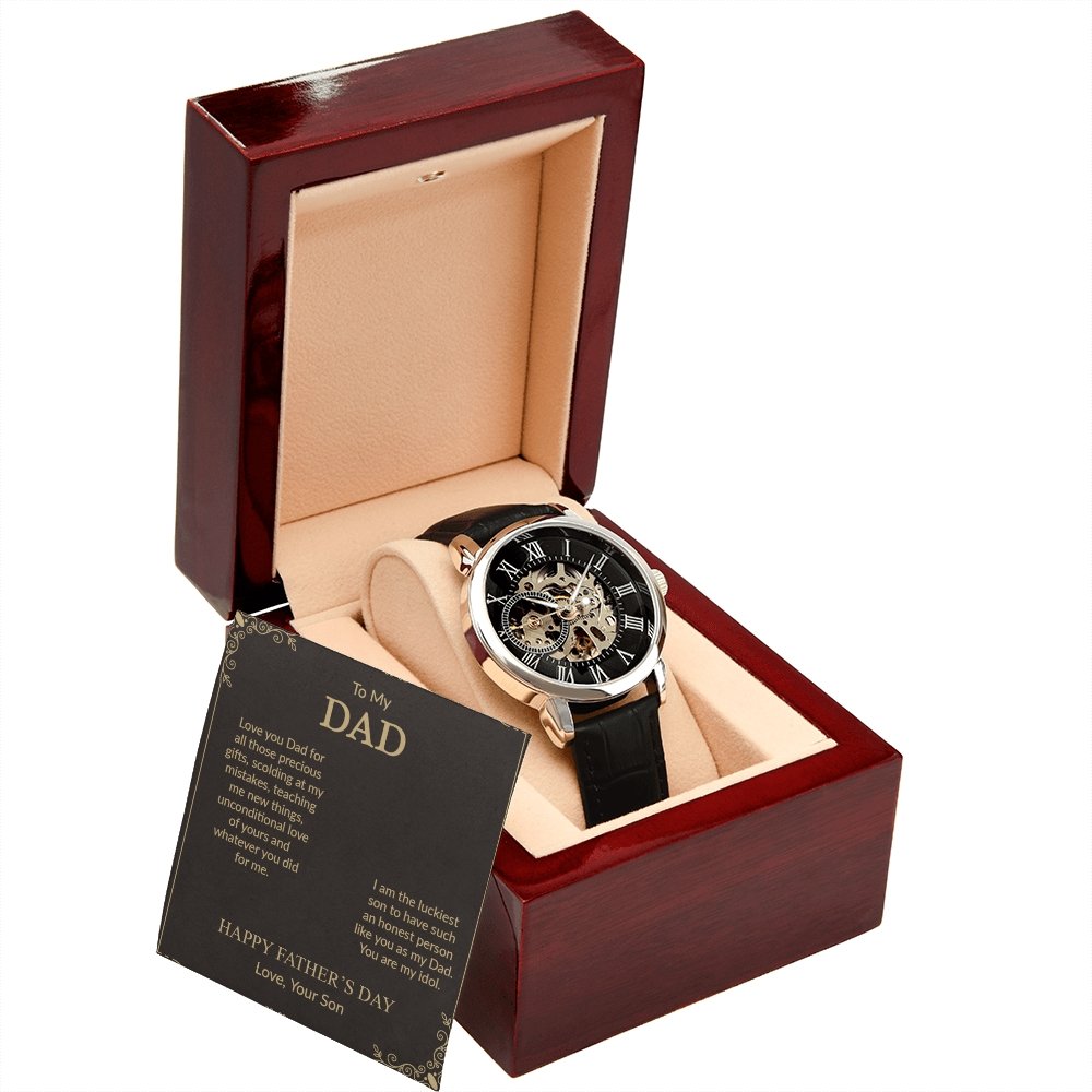 To My Dad Gift Watch | I Am The Luckiest | Father's Day Gift | Jewelry | PB24-WOOD, PROD-2242172, PT-4320, USER-43062, W30044 | TageUnlimited