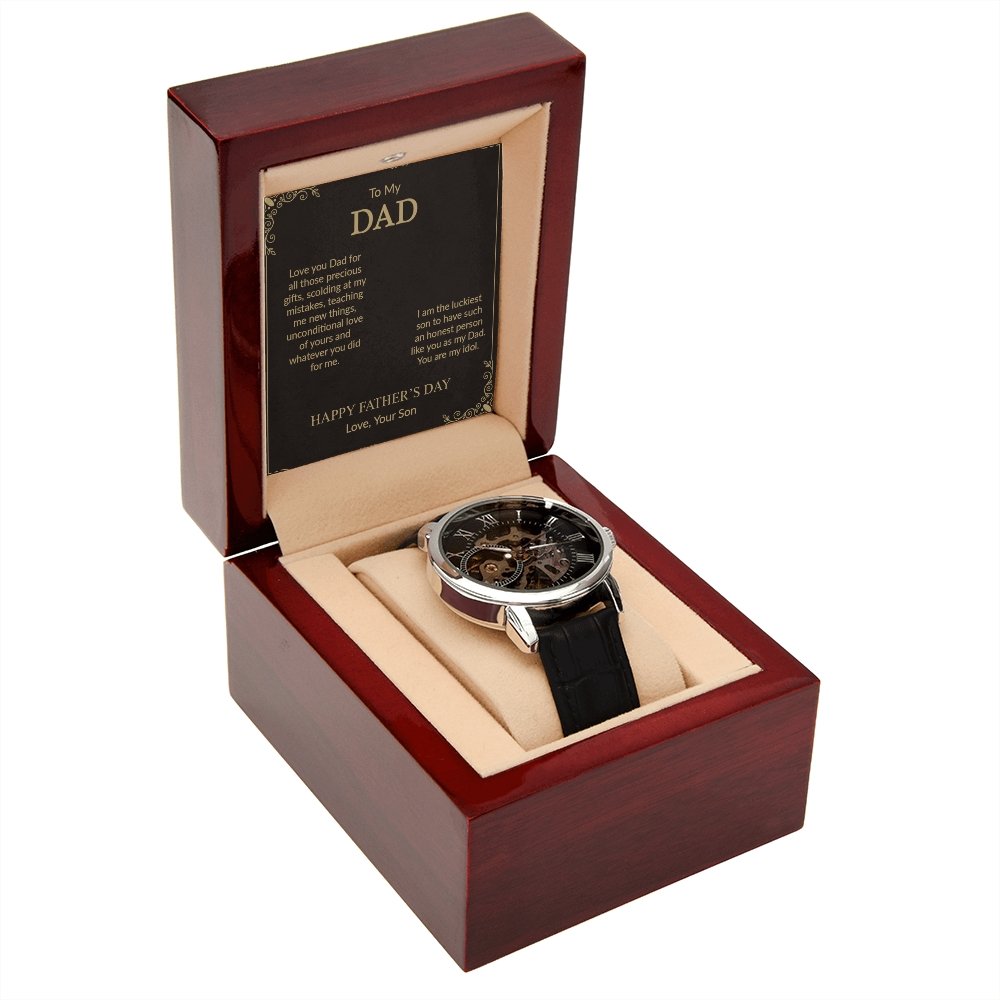 To My Dad Gift Watch | I Am The Luckiest | Father's Day Gift | Jewelry | PB24-WOOD, PROD-2242172, PT-4320, USER-43062, W30044 | TageUnlimited