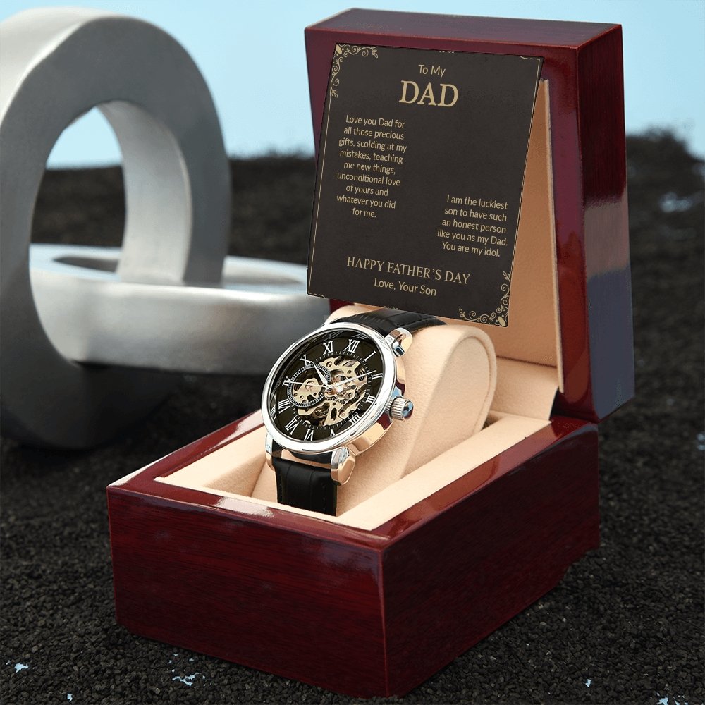 To My Dad Gift Watch | I Am The Luckiest | Father's Day Gift | Jewelry | PB24-WOOD, PROD-2242172, PT-4320, USER-43062, W30044 | TageUnlimited