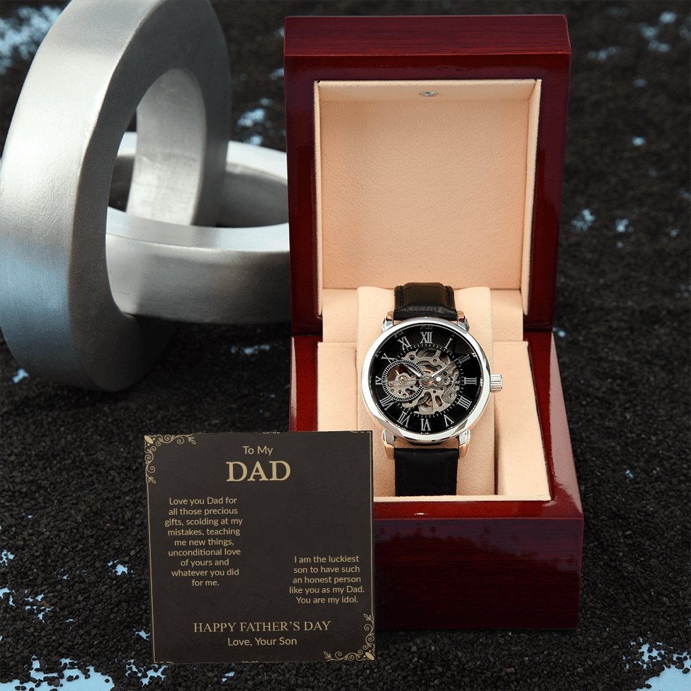 To My Dad Gift Watch | I Am The Luckiest | Father's Day Gift | Jewelry | PB24-WOOD, PROD-2242172, PT-4320, USER-43062, W30044 | TageUnlimited