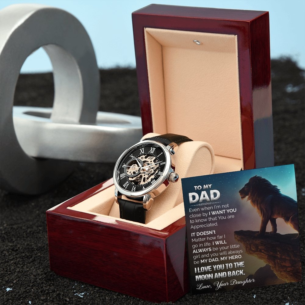 To My Dad Gift Watch | I Love You To The Moon And Back | Jewelry | PB24-WOOD, PROD-2226061, PT-4320, USER-43062, W30044 | TageUnlimited