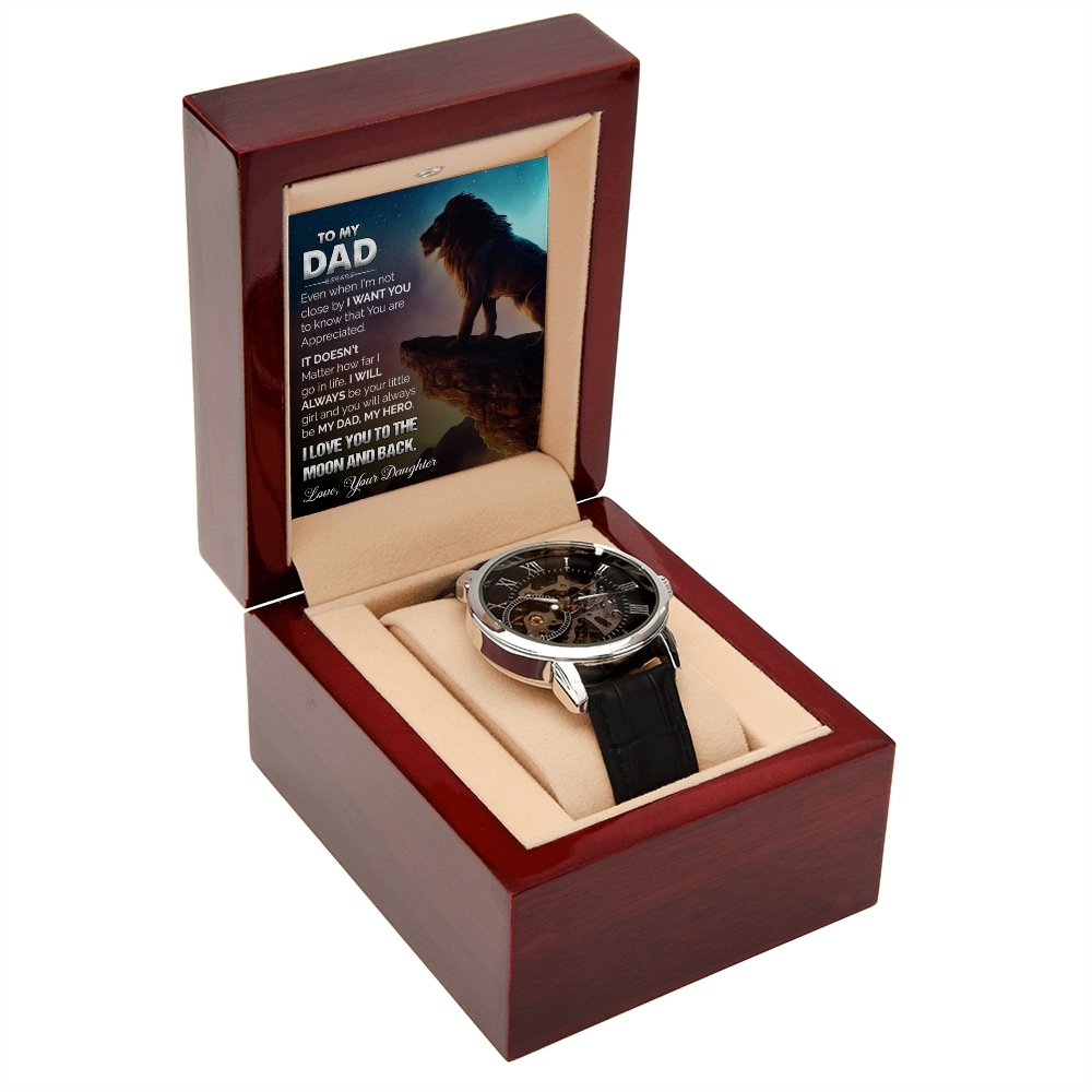 To My Dad Gift Watch | I Love You To The Moon And Back | Jewelry | PB24-WOOD, PROD-2226061, PT-4320, USER-43062, W30044 | TageUnlimited