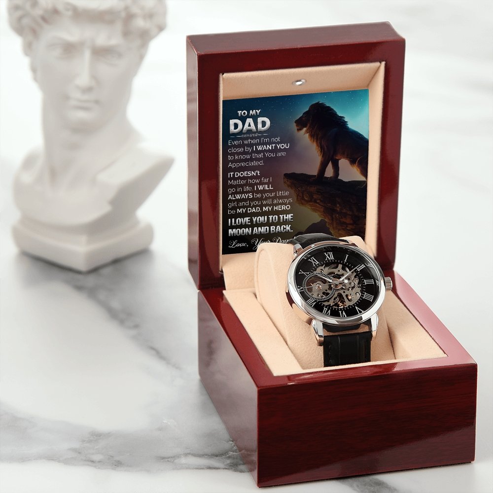 To My Dad Gift Watch | I Love You To The Moon And Back | Jewelry | PB24-WOOD, PROD-2226061, PT-4320, USER-43062, W30044 | TageUnlimited