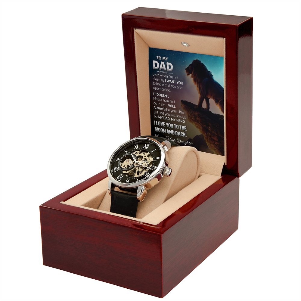 To My Dad Gift Watch | I Love You To The Moon And Back | Jewelry | PB24-WOOD, PROD-2226061, PT-4320, USER-43062, W30044 | TageUnlimited