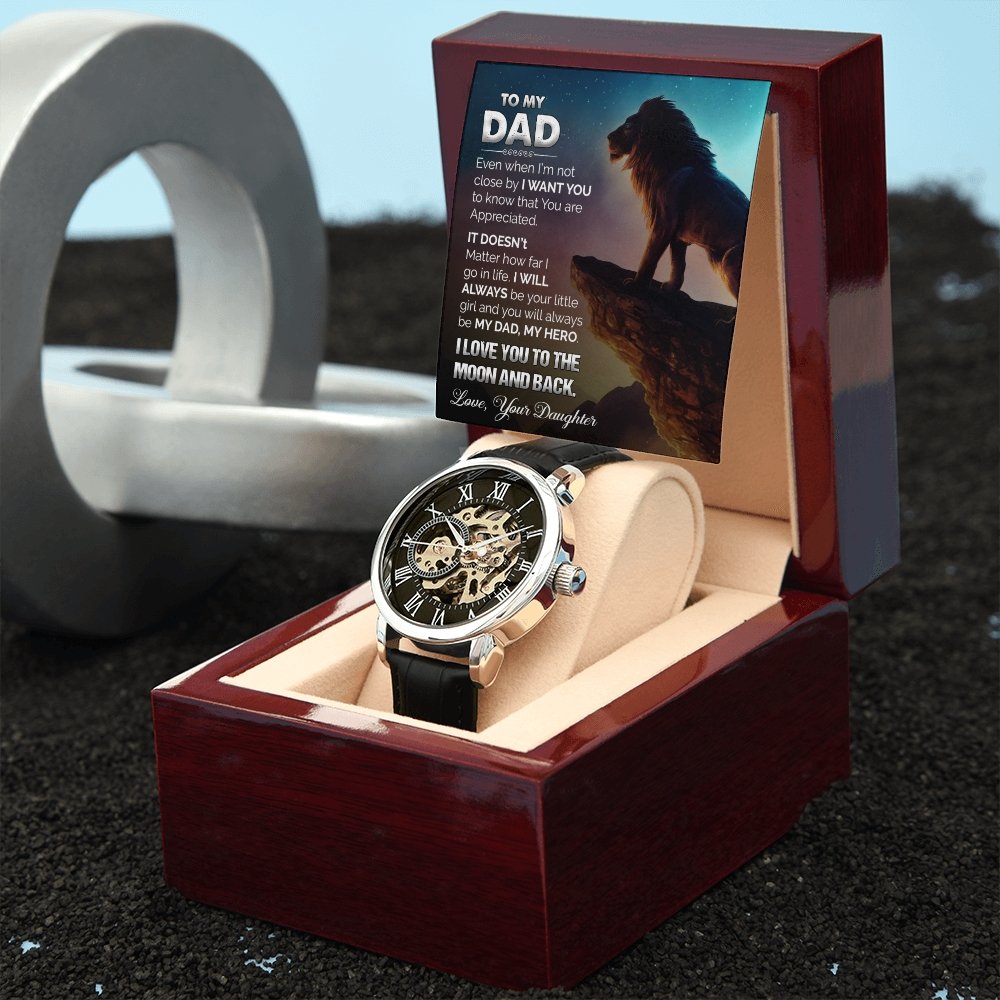 To My Dad Gift Watch | I Love You To The Moon And Back | Jewelry | PB24-WOOD, PROD-2226061, PT-4320, USER-43062, W30044 | TageUnlimited