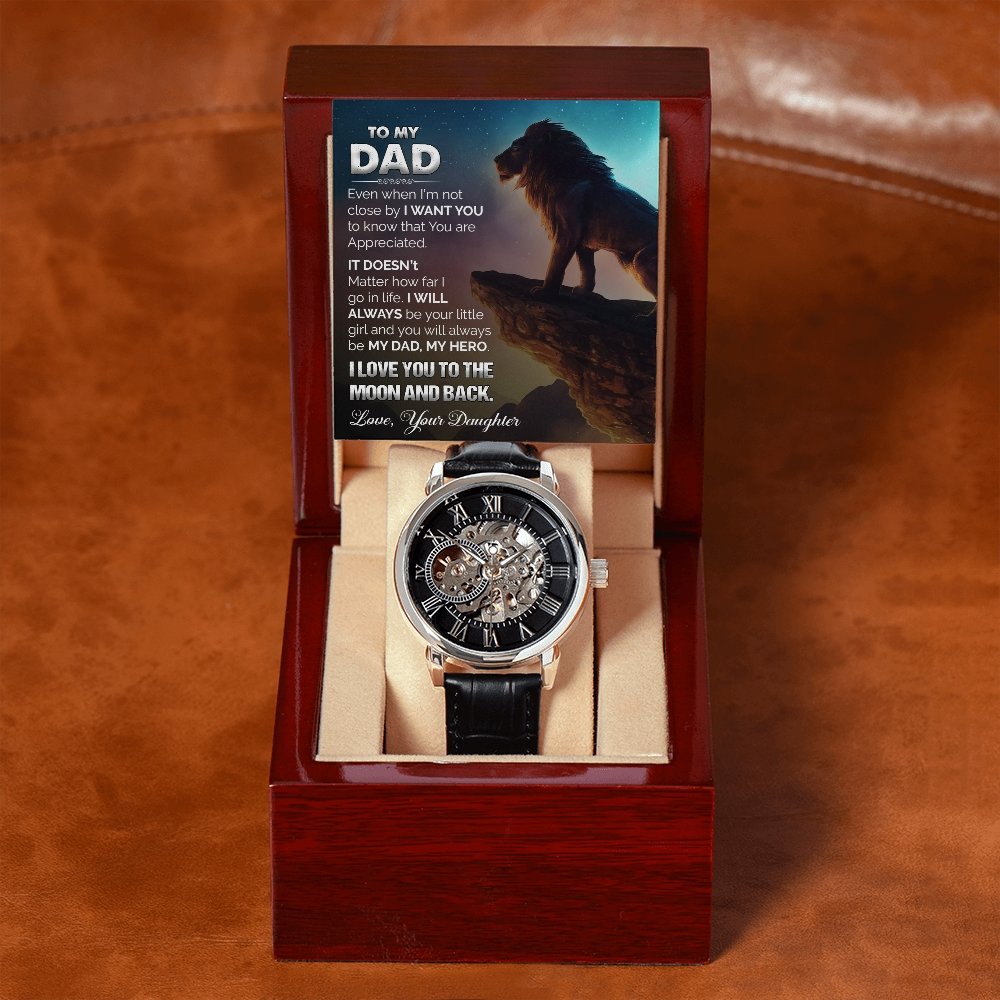 To My Dad Gift Watch | I Love You To The Moon And Back | Jewelry | PB24-WOOD, PROD-2226061, PT-4320, USER-43062, W30044 | TageUnlimited