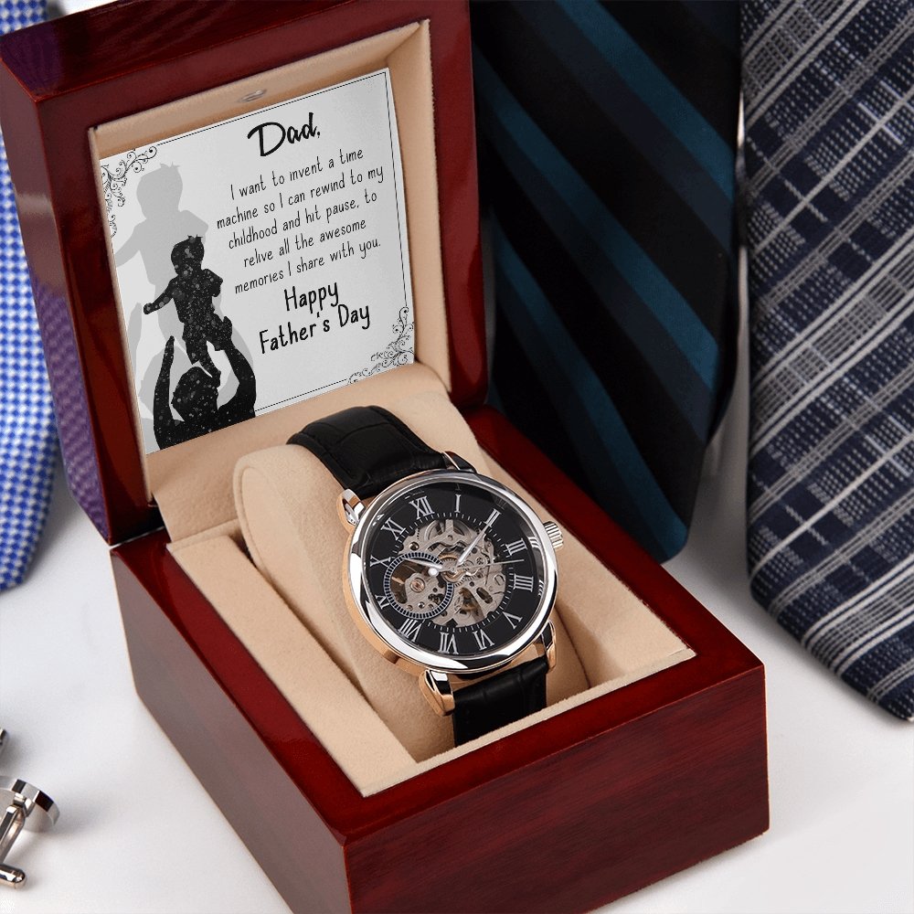 To My Dad Gift Watch | I Want To Invent A Time Machine | Father's Day Gift | Jewelry | PB24-WOOD, PROD-2245533, PT-4320, USER-43062, W30044 | TageUnlimited