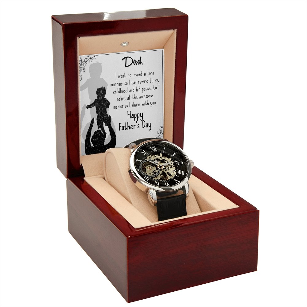 To My Dad Gift Watch | I Want To Invent A Time Machine | Father's Day Gift | Jewelry | PB24-WOOD, PROD-2245533, PT-4320, USER-43062, W30044 | TageUnlimited
