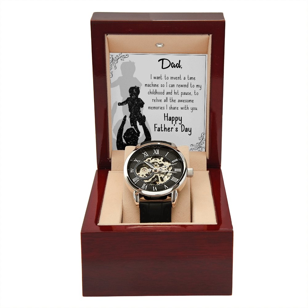 To My Dad Gift Watch | I Want To Invent A Time Machine | Father's Day Gift | Jewelry | PB24-WOOD, PROD-2245533, PT-4320, USER-43062, W30044 | TageUnlimited