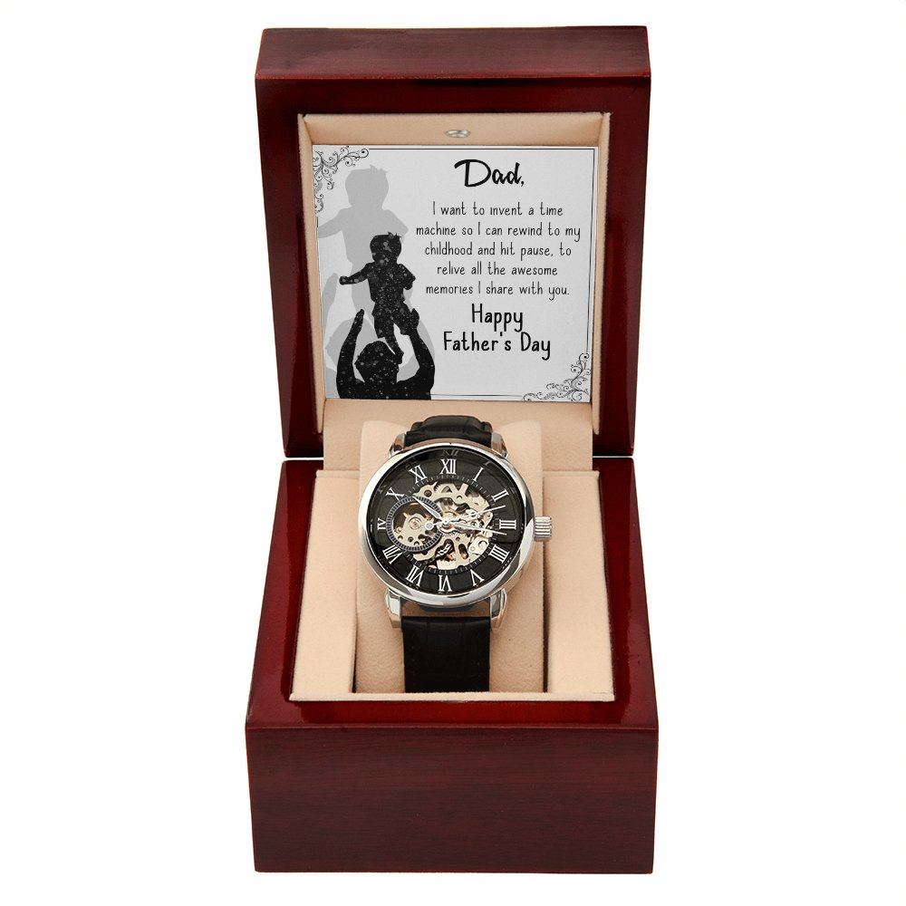 To My Dad Gift Watch | I Want To Invent A Time Machine | Father's Day Gift | Jewelry | PB24-WOOD, PROD-2245533, PT-4320, USER-43062, W30044 | TageUnlimited