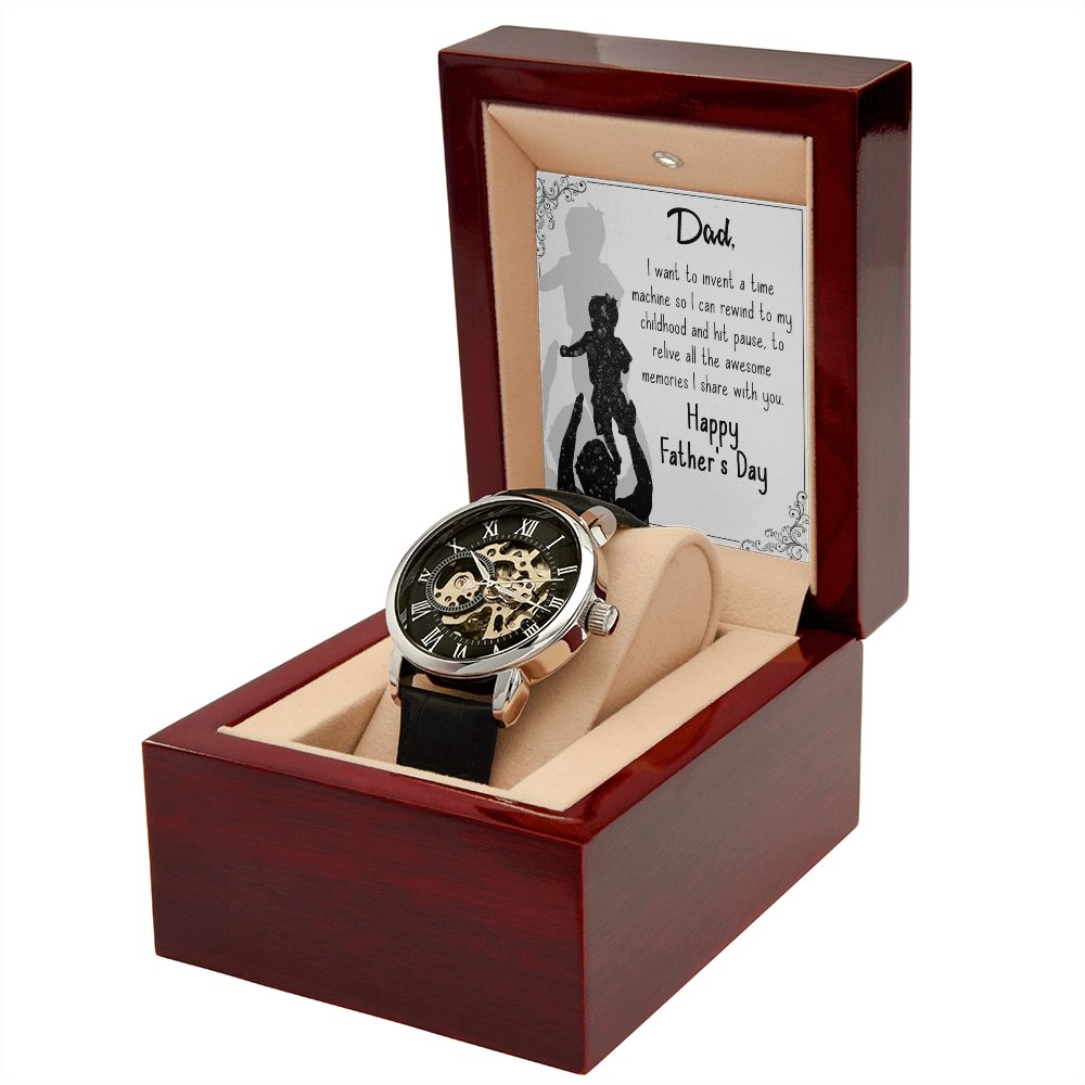 To My Dad Gift Watch | I Want To Invent A Time Machine | Father's Day Gift | Jewelry | PB24-WOOD, PROD-2245533, PT-4320, USER-43062, W30044 | TageUnlimited
