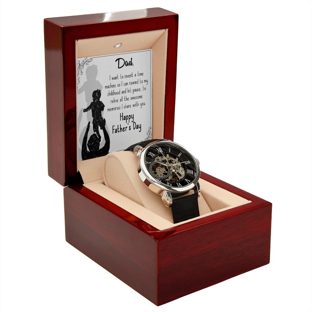To My Dad Gift Watch | I Want To Invent A Time Machine | Father's Day Gift | Jewelry | PB24-WOOD, PROD-2245533, PT-4320, USER-43062, W30044 | TageUnlimited