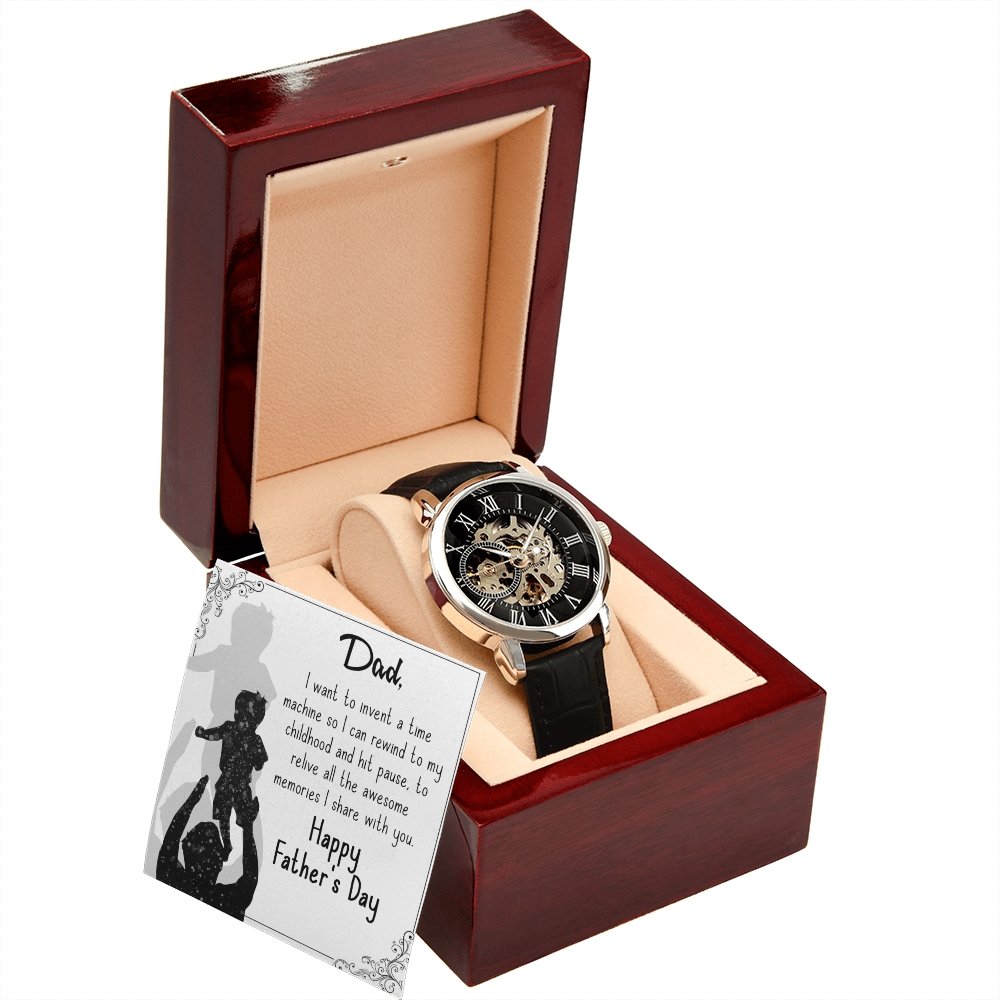 To My Dad Gift Watch | I Want To Invent A Time Machine | Father's Day Gift | Jewelry | PB24-WOOD, PROD-2245533, PT-4320, USER-43062, W30044 | TageUnlimited