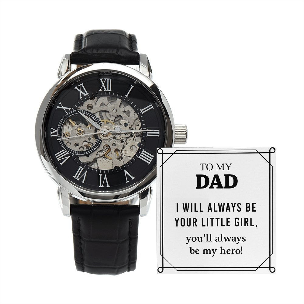 To My Dad Gift Watch | I Will Always Be Your Little Girl | Father's Day Gift | Jewelry | PB24-WOOD, PROD-2228690, PT-4320, USER-43062, W30044 | TageUnlimited
