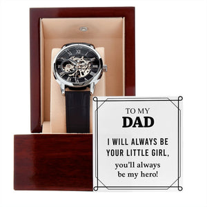 To My Dad Gift Watch | I Will Always Be Your Little Girl | Father's Day Gift | Jewelry | PB24-WOOD, PROD-2228690, PT-4320, USER-43062, W30044 | TageUnlimited