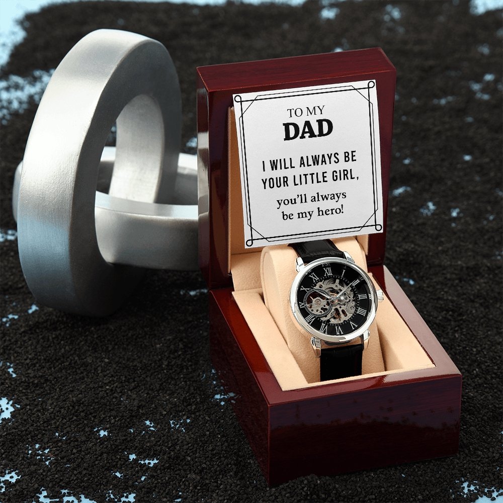 To My Dad Gift Watch | I Will Always Be Your Little Girl | Father's Day Gift | Jewelry | PB24-WOOD, PROD-2228690, PT-4320, USER-43062, W30044 | TageUnlimited
