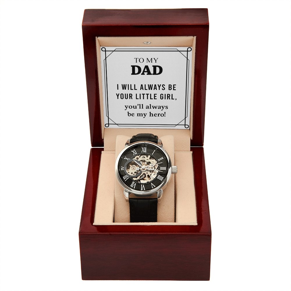 To My Dad Gift Watch | I Will Always Be Your Little Girl | Father's Day Gift | Jewelry | PB24-WOOD, PROD-2228690, PT-4320, USER-43062, W30044 | TageUnlimited