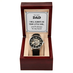 To My Dad Gift Watch | I Will Always Be Your Little Girl | Father's Day Gift | Jewelry | PB24-WOOD, PROD-2228690, PT-4320, USER-43062, W30044 | TageUnlimited