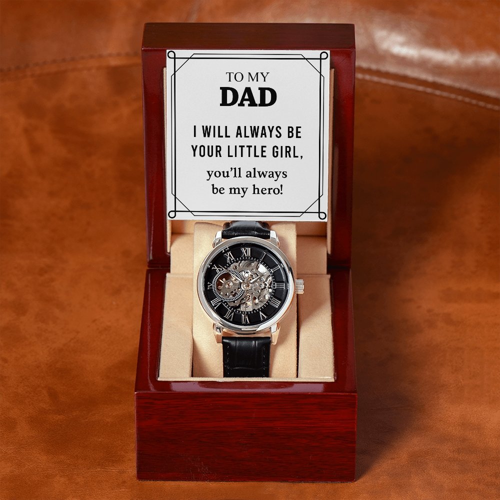 To My Dad Gift Watch | I Will Always Be Your Little Girl | Father's Day Gift | Jewelry | PB24-WOOD, PROD-2228690, PT-4320, USER-43062, W30044 | TageUnlimited