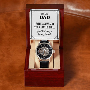 To My Dad Gift Watch | I Will Always Be Your Little Girl | Father's Day Gift | Jewelry | PB24-WOOD, PROD-2228690, PT-4320, USER-43062, W30044 | TageUnlimited