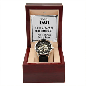 To My Dad Gift Watch | I Will Always Be Your Little Girl | Father's Day Gift | Jewelry | PB24-WOOD, PROD-2228690, PT-4320, USER-43062, W30044 | TageUnlimited