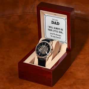 To My Dad Gift Watch | I Will Always Be Your Little Girl | Father's Day Gift | Jewelry | PB24-WOOD, PROD-2228690, PT-4320, USER-43062, W30044 | TageUnlimited