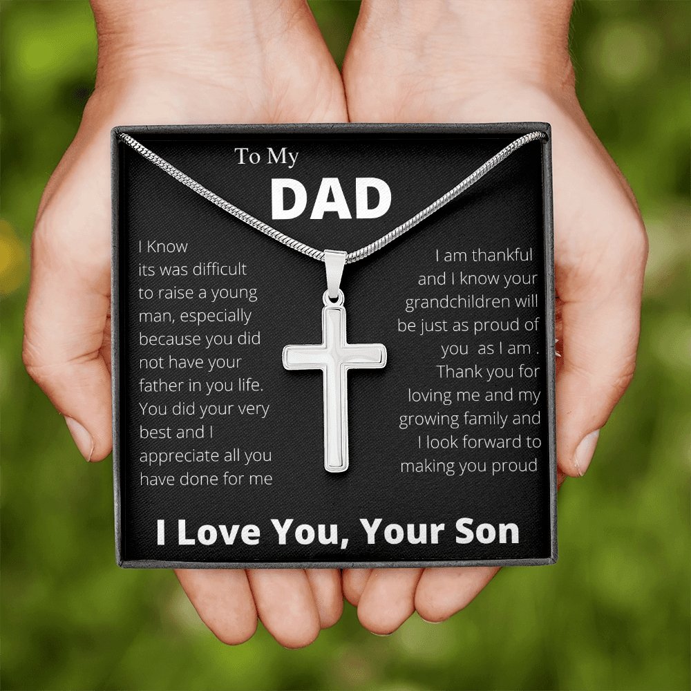 To My Dad | Thank You For Loving Me Cross | Jewelry | A1013T, E070T, lx-E070, PB23-WOOD, PROD-2229601, PT-966, TNM-1, USER-43062 | TageUnlimited