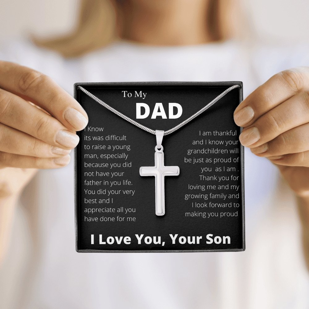 To My Dad | Thank You For Loving Me Cross | Jewelry | A1013T, E070T, lx-E070, PB23-WOOD, PROD-2229601, PT-966, TNM-1, USER-43062 | TageUnlimited