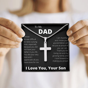 To My Dad | Thank You For Loving Me Cross | Jewelry | A1013T, E070T, lx-E070, PB23-WOOD, PROD-2229601, PT-966, TNM-1, USER-43062 | TageUnlimited