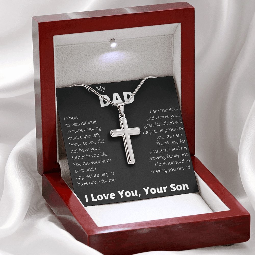 To My Dad | Thank You For Loving Me Cross | Jewelry | A1013T, E070T, lx-E070, PB23-WOOD, PROD-2229601, PT-966, TNM-1, USER-43062 | TageUnlimited