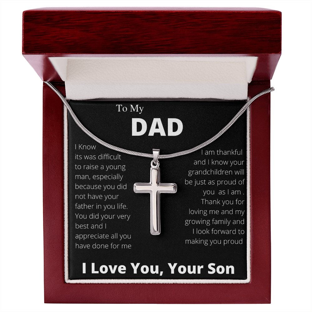 To My Dad | Thank You For Loving Me Cross | Jewelry | A1013T, E070T, lx-E070, PB23-WOOD, PROD-2229601, PT-966, TNM-1, USER-43062 | TageUnlimited