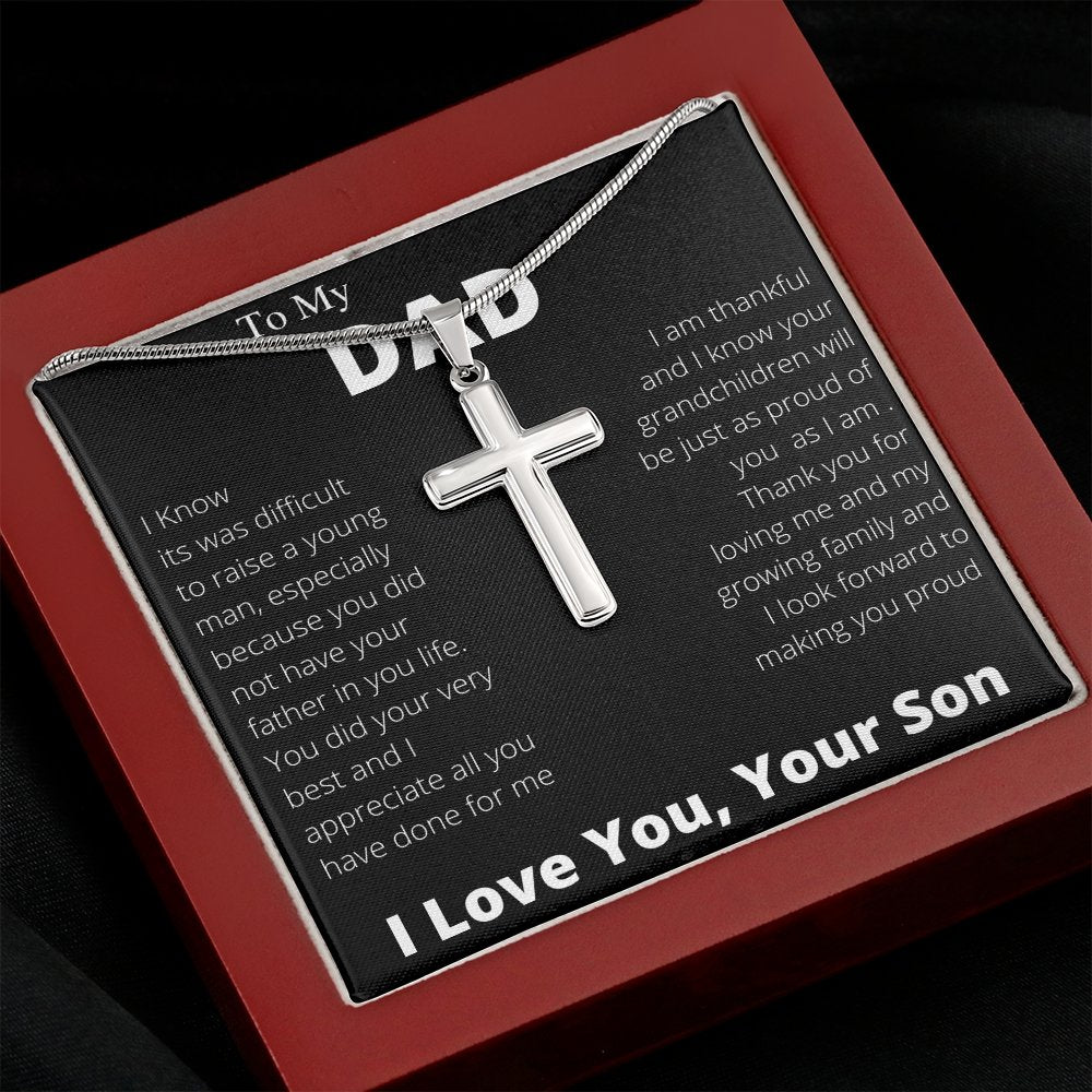 To My Dad | Thank You For Loving Me Cross | Jewelry | A1013T, E070T, lx-E070, PB23-WOOD, PROD-2229601, PT-966, TNM-1, USER-43062 | TageUnlimited