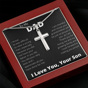 To My Dad | Thank You For Loving Me Cross | Jewelry | A1013T, E070T, lx-E070, PB23-WOOD, PROD-2229601, PT-966, TNM-1, USER-43062 | TageUnlimited