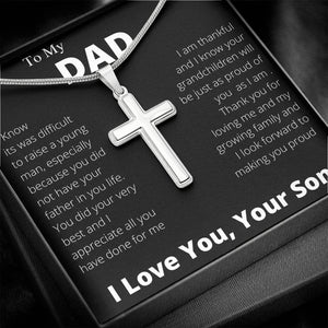 To My Dad | Thank You For Loving Me Cross | Jewelry | A1013T, E070T, lx-E070, PB23-WOOD, PROD-2229601, PT-966, TNM-1, USER-43062 | TageUnlimited