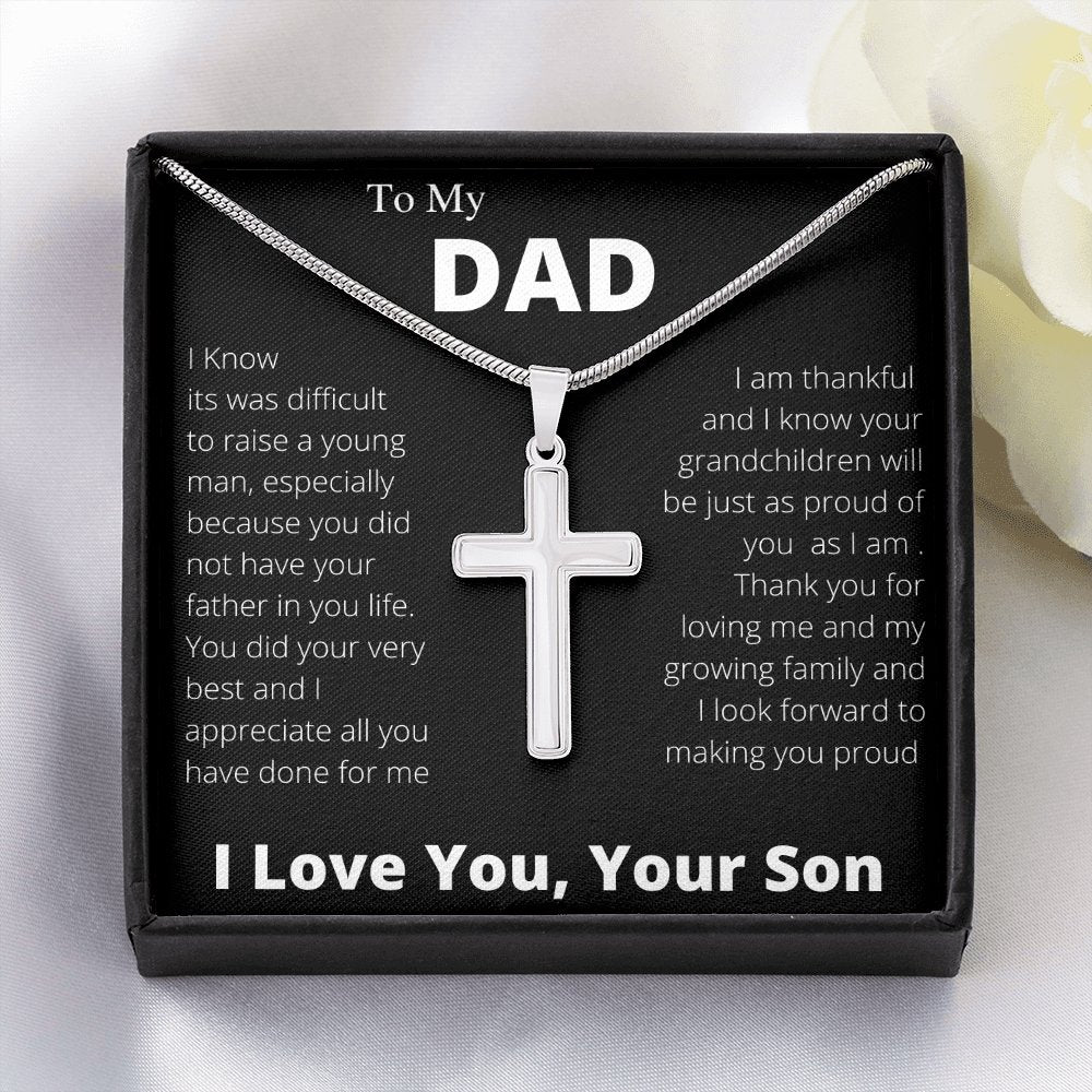 To My Dad | Thank You For Loving Me Cross | Jewelry | A1013T, E070T, lx-E070, PB23-WOOD, PROD-2229601, PT-966, TNM-1, USER-43062 | TageUnlimited