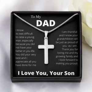 To My Dad | Thank You For Loving Me Cross | Jewelry | A1013T, E070T, lx-E070, PB23-WOOD, PROD-2229601, PT-966, TNM-1, USER-43062 | TageUnlimited