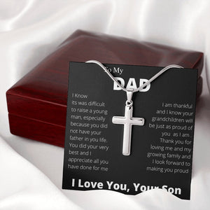 To My Dad | Thank You For Loving Me Cross | Jewelry | A1013T, E070T, lx-E070, PB23-WOOD, PROD-2229601, PT-966, TNM-1, USER-43062 | TageUnlimited