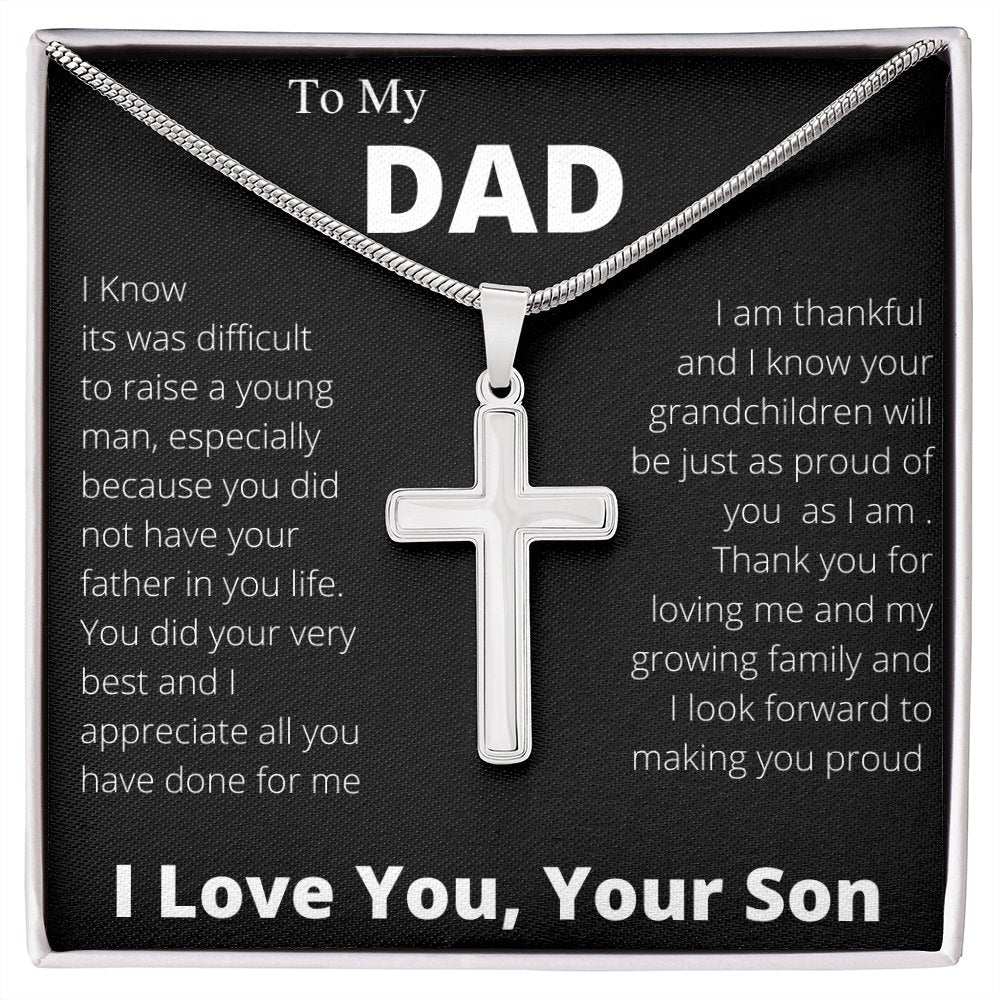To My Dad | Thank You For Loving Me Cross | Jewelry | A1013T, E070T, lx-E070, PB23-WOOD, PROD-2229601, PT-966, TNM-1, USER-43062 | TageUnlimited
