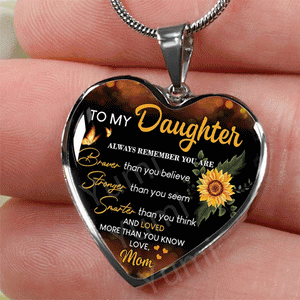 To My Daughter Exquisite Heart Pendant Necklace To Daughter From Mom Sunflower Necklace Heart Necklace Birthday Christmas Gift | 0 | Tage-Active