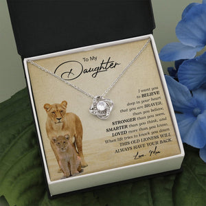 To My Daughter | I Want You To Believe (Love Knot Necklace) | Jewelry | C30011TG, C30011TR, lx-C30011, PB23-WOOD, PROD-2249175, PT-922, TNM-1, USER-43062 | TageUnlimited