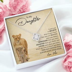 To My Daughter | I Want You To Believe (Love Knot Necklace) | Jewelry | C30011TG, C30011TR, lx-C30011, PB23-WOOD, PROD-2249175, PT-922, TNM-1, USER-43062 | TageUnlimited