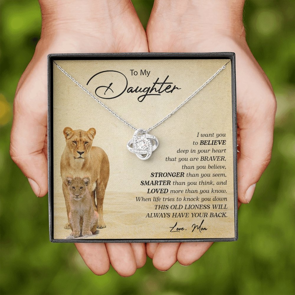 To My Daughter | I Want You To Believe (Love Knot Necklace) | Jewelry | C30011TG, C30011TR, lx-C30011, PB23-WOOD, PROD-2249175, PT-922, TNM-1, USER-43062 | TageUnlimited