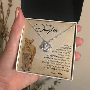 To My Daughter | I Want You To Believe (Love Knot Necklace) | Jewelry | C30011TG, C30011TR, lx-C30011, PB23-WOOD, PROD-2249175, PT-922, TNM-1, USER-43062 | TageUnlimited