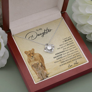 To My Daughter | I Want You To Believe (Love Knot Necklace) | Jewelry | C30011TG, C30011TR, lx-C30011, PB23-WOOD, PROD-2249175, PT-922, TNM-1, USER-43062 | TageUnlimited
