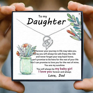 To My Daughter Necklace for Women Crystal Heart Pendant Necklace from Dad LoveCube Necklace for Daughter Gifts for Family | 0 | Tage-Active